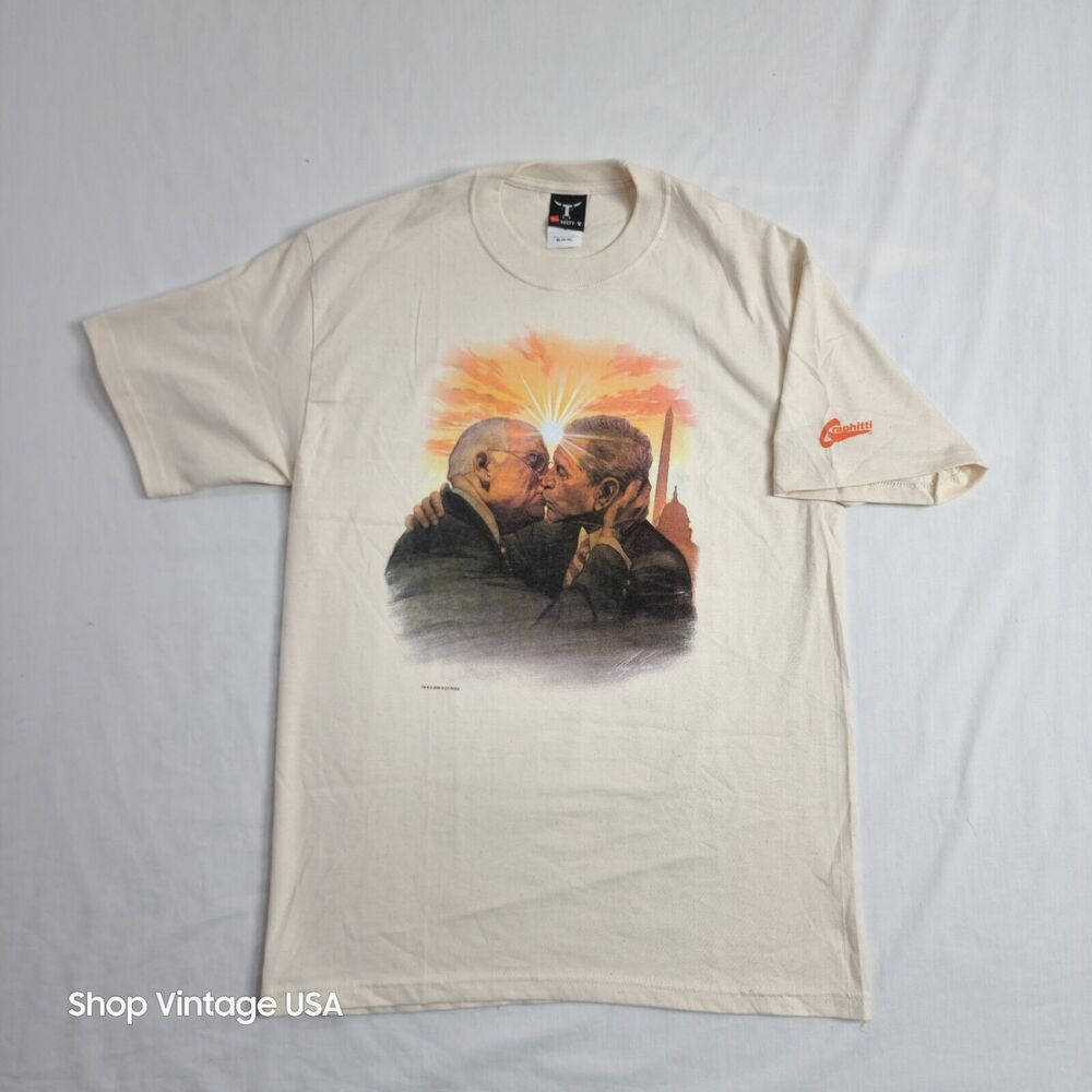 2006 George Bush Kissing D*** Cheney. by Alex Ross Graphitti T-Shirt Medium Rare